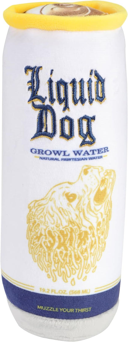 Chomp Haus Liquid Dog Growl Water – Luxurious Plush Dog Toy with Squeaker, Premium Fabric, Embroidered Details, Designer-Inspired Chew Toy, Fun Gift for Small to Medium Dogs & Dog Lovers