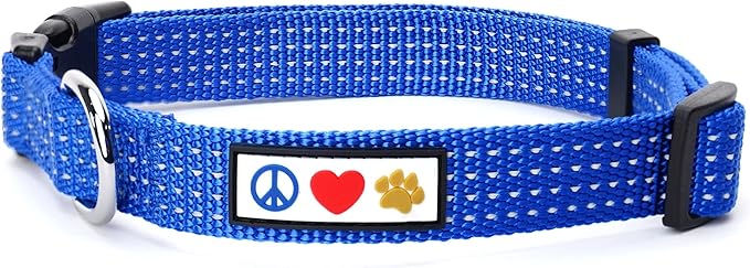 Pawtitas Reflective Blue Puppy or Dog Collar, X-Small