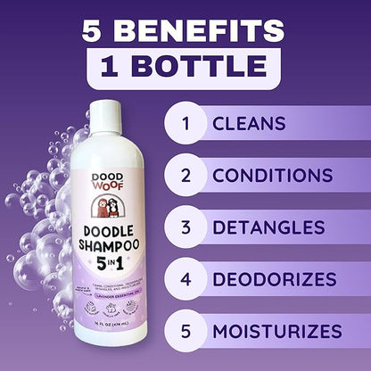 Dog Shampoo and Conditioner for Doodle - All Natural Dog Shampoo for Smelly Dogs, Sensitive Skin Pet Shampoo for Dogs, Goldendoodle, Doodles, Poodle, Puppy Shampoo and Conditioner - Dog Soap