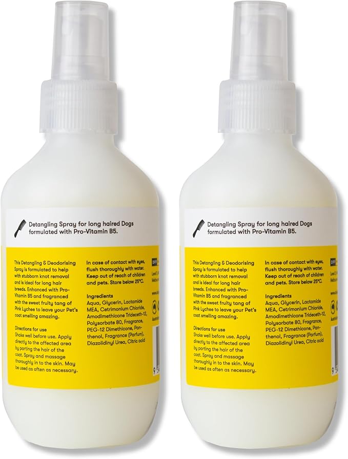 Detangling Spray Dematting, Detangler Spray For Dogs - 200ml (bundle of 2)
