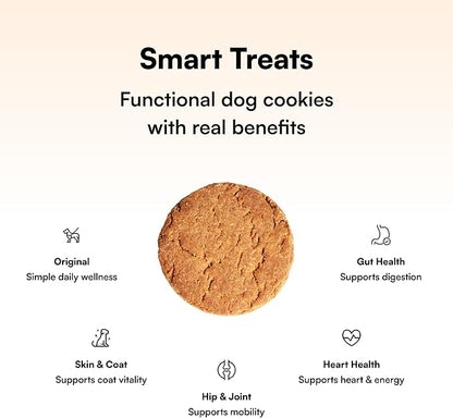 PawCo Dog Treats, Skin & Coat – Supports Skin Barrier & Coat Shine – Crunchy Dog Cookies with Omega-3 & DHA, Peanut Butter & Apple – Functional & Healthy Rewards for Dogs – Magic Cookie – 8.8oz