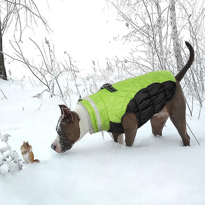 Lelepet Dog Coat Warm Dog Winter Coat Waterproof Dogs Jacket with Harness Built in Reflective Pet Fleece Vest Zip-Up Cold Weather Coats for Extra Large Dogs Turtleneck & Windproof Coats Great Dane 3XL