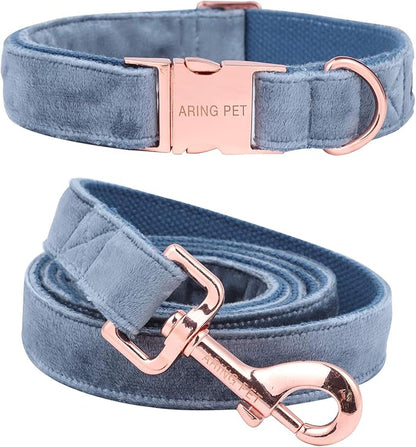 ARING PET Dog Collar and Leash, Velvet Dog Collar and Leash Set, Soft & Comfy, Adjustable Collars for Dogs