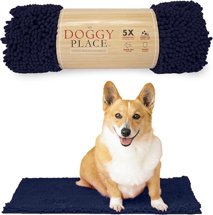 My Doggy Place Dog Mud Mat, 18" x 24" Charcoal – Thick Microfiber Entry Rug for Snow, Mud & Salt – Absorbent, Quick-Dry, Washer-Safe & Non-Slip, Small