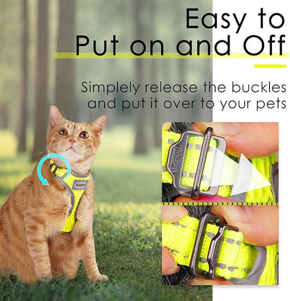 ThinkPet Reflective Breathable Soft Air Mesh No Pull Puppy Choke Free Over Head Vest Harness for Puppy Small Medium Dogs and Cats Green X-Small