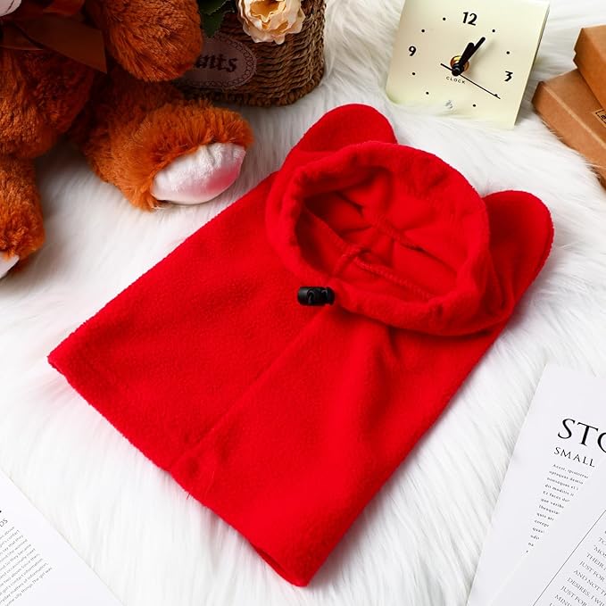 Clysee Winter Dog Hats Quiet Ears for Dogs Ear Muffs Pet Neck Warmer Scarf Hoodie Noise Protection Cover Beanie Head Wrap Costume for Pet Dog Cats(Red,XL)