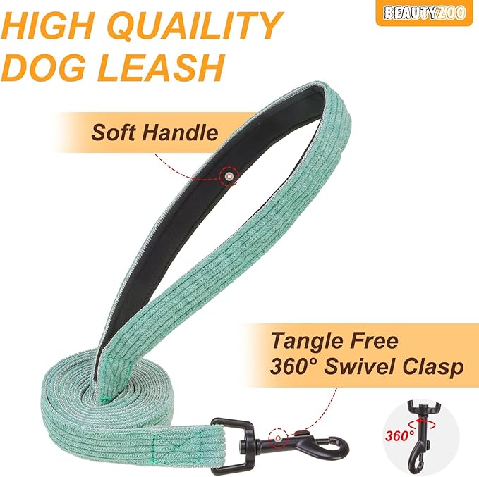 BEAUTYZOO No Pull Dog Harness, Adjustable Dog Harness and Leash Set -Easy Wearing with 3 Buckles/Control Handle,No Choke Soft Padded Reflective Pet Vest for Training Walking Hiking,Solid Aqua Blue XL