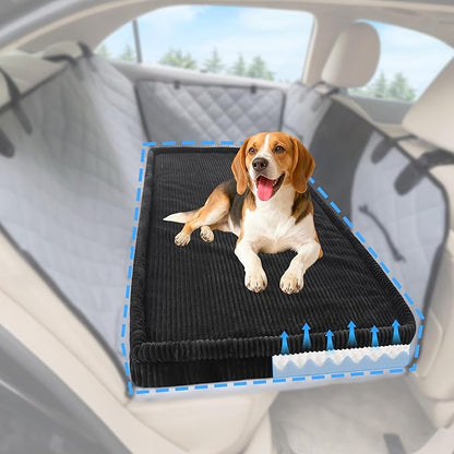 Dog Car Bed, Non-Slip Backseat Extender Pet Mat, Removable Washable Dog Bed for SUVs, Sedans & Trucks, Anti-Slip Travel Bed for Dogs, Easy Clean & Scratch-Proof & Comfort (50"x24.6")