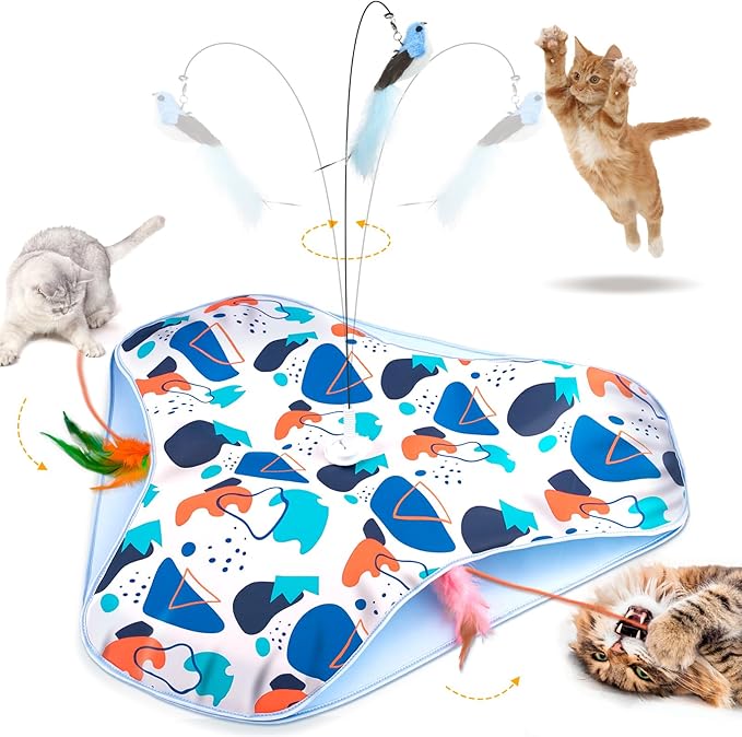 Interactive Cat Toys,Rechargeable Three-in-One Hide-and-Seek Automatic Cat Toy Suitable for Kitten Toys to Interact and Play Automatically, with A Bird-Shaped Cat Toys for Indoor Cats