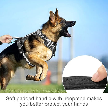 WINSEE Service Dog Vest No Pull Dog Harness with 7 Dog Patches, Reflective Pet Harness with Durable Soft Padded Handle for Training Small, Medium, Large, and Extra-Large Dogs