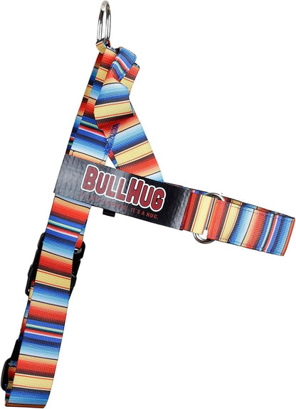 BULLHUG Adjustable Dog Harness– No Pull, No Choke – for English Bulldogs, French Bulldogs, Pugs & Broad-Chested Breeds – Easy, Safe Walks (Fiesta, Medium)