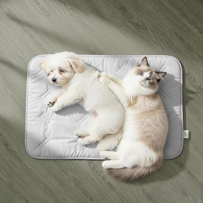 Dormora Cooling Pet Mat – 35x23 Dog or Cat Cool & Comfy, Soft Breathable Self-Cooling Pad, Pet-Safe, Durable, Perfect for Hot Weather, Naps, Crates, Cars, Couch, Washable & Easy to Take Anywhere, Gray