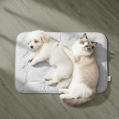 Dormora Cooling Pet Mat – 35x23 Dog or Cat Cool & Comfy, Soft Breathable Self-Cooling Pad, Pet-Safe, Durable, Perfect for Hot Weather, Naps, Crates, Cars, Couch, Washable & Easy to Take Anywhere, Gray