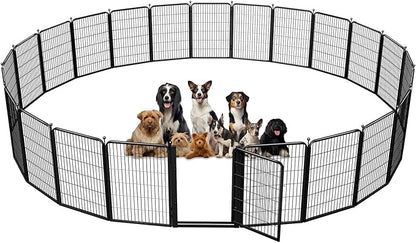 Jhsomdr Dog Playpen Outdoor, 40 inch 24 Panels Dog Fence with Extra Wide Gate No-Tripped Pet Playpen Rustproof Dog Pen Indoor Puppy Playpen for Temporary Containment Portable Pet Fence for RV Camping