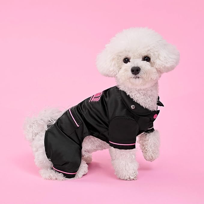 Juicy Couture Silky Satin Pajamas for Dogs and Cats - Black - Extra Small/Small Pet PJs