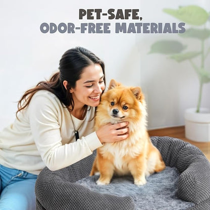Miorun Bolster Dog Bed, Extra Thick 4.7 Inch Large Orthopedic Dog Bed with Memory Foam, Pet Couch Bed with Supportive Structure, Removable Washable Cover, Durable and Stylish Dog Bed for Large Dogs