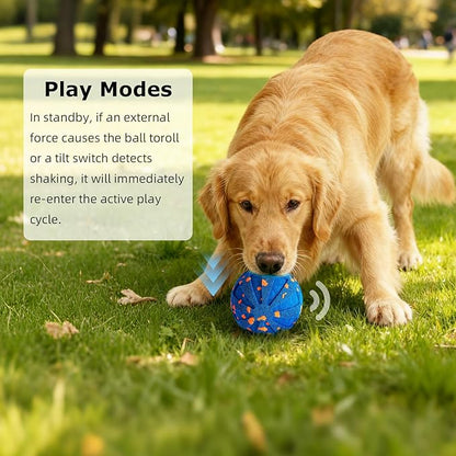 Interactive Dog Toys Ball, Automatic Moving, Bouncing Chew Toys, E-TPU Material, Suitable for Large and Medium-Sized Dogs, Used for Boredom Relief and Daily Training, USB Rechargeable