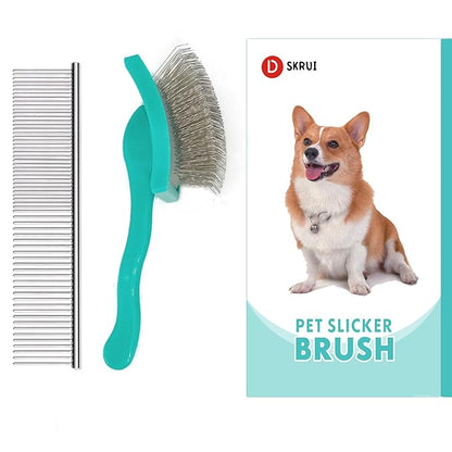 Extra Long Pin Dog Grooming Brush Haired Dogs & Pet Comb Value Kit,Dog Brushes for Goldendoodle, Labradoodle, Poodles - Pet Hair Brush for Medium & Long Haired Dogs-31mm pins