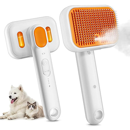 Dog & Cat Deshedding Brush: 3-in-1 Adjustable Spray & Cold Mist Grooming Tool for Detangling, Bathing & Deshedding - Anti-Static, Self-Cleaning, Softens Coat for Long/Short Haired & Water-Averse Pets
