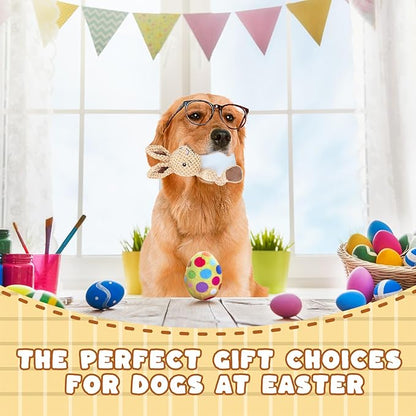 Easter Dog Toys,Easter Rabbit Bunny Egg Plush Squeaky Toys,Easter Rabbit Plush Squeaky Chew Toys for Small Dogs