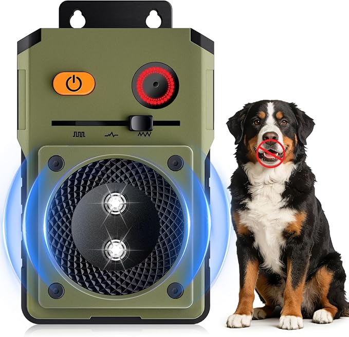 DJNFGQ Anti Barking Device for Dogs, Rechargeable Ultrasonic Dog Control Devices, Auto Bark Deterrent Devices with 3 Modes,33FT Silencer Sonic Barking Deterrent Indoor/Outdoor Safe for Dog & People