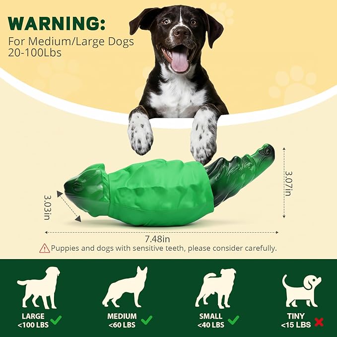 ZeLing HTL Dog Chew Toys for Aggressive Chewers, Indestructible Lizard Shape Tough Dog Toy with Natural Scents, Durable Chew Bones to Keep Large Dogs Busy, for Super Chewers 20-80Lbs - Bacon