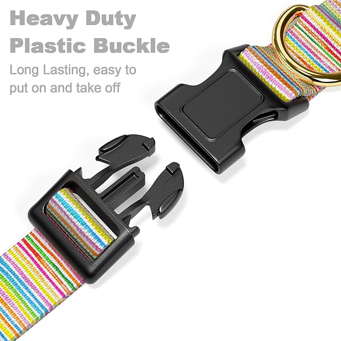 Rnivvi Dog Collar for Small Dogs, Cute Heavy Duty Adjustable Puppy Collar with Quick Release Buckle for Boy Girl & Female, Pet Accessories for Walking Running, XS Length 5/8" Width, Watercolor Art