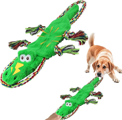 No Stuffing Squeaky Dog Toys,Tug of War Dog Toy with Pull Rope, Interactive Dog Toys Dog Gifts for Small,Medium Dog