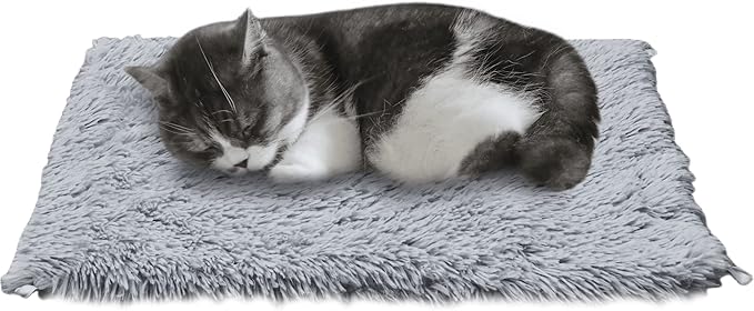 petfelix Self-Warming Cat Mat, Non-Skid Thermal Pet Blanket for Indoor & Outdoor Cats, Washable Insulated Mat for Cat House or Carrier, 24"x20", Gray