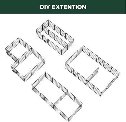 FXW Rollick Unleashed Dog Playpen for Indoor, Yard, RV Camping, 32 inch 16 Panels Dog Pen with Connectors (Pack of 2) for Small and Medium Dogs, Black│Patented