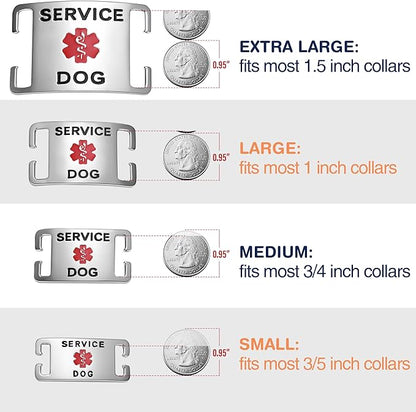 Leash King Surgical Stainless Steel K9 Pet ID Jewelry Tag - Slide on Dog Collar or Harness Quickly and Securely – No Noise, Durable - Stylish & Comfortable - Perfect for Dogs & Cats/Large