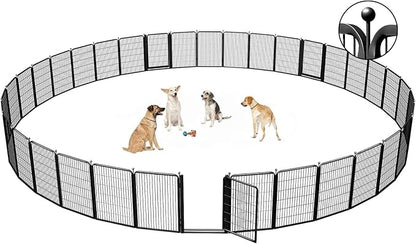 Dog Playpens with Low Threshold Gate, 40 Inch 36 Panels Heavy Duty Outdoor Dog Play Pen, RV Camping Yard Indoor Puppy Playpen Portable Pet Pen Fence for Large/Medium/Small Dogs