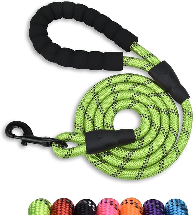 Panykoo 5/6 FT Strong Pet Dog Leash with Soft Padded Handle,Highly Reflective Rope for Night Walking,360-Degree Rotating Metal Buckle Without Tangles,Suitable for Small,Medium and Large Dogs.(6ft)