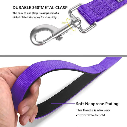 Basic Dog Leashes 6 FT Padded Handle Nylon Dogs Leashes for Large Dogs Purple