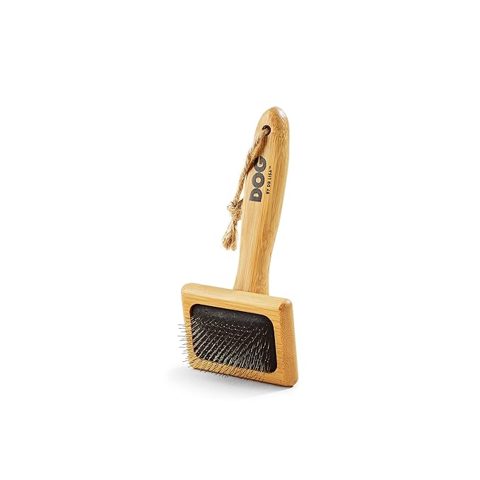 DOG by Dr Lisa - Slicker Brush - Short Bristle Brush for Dogs - For Most Dog Coats - Made from Sustainable Bamboo - Vet-Created - Small