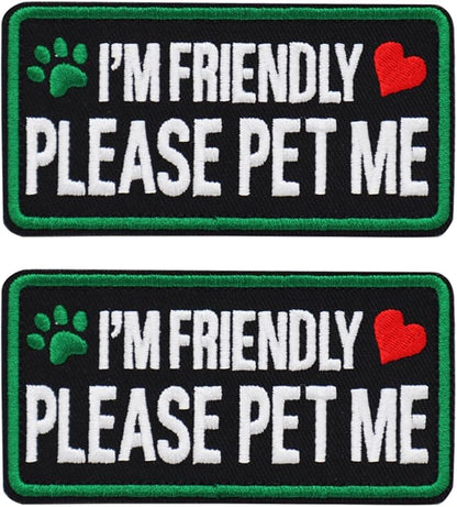 2 PCS Service Dog Patches with Removable Tactical Hook Loop Embroidered in Training Patch Do Not Pet Working Dog Patch for Vest Harnesses Collars Leashes