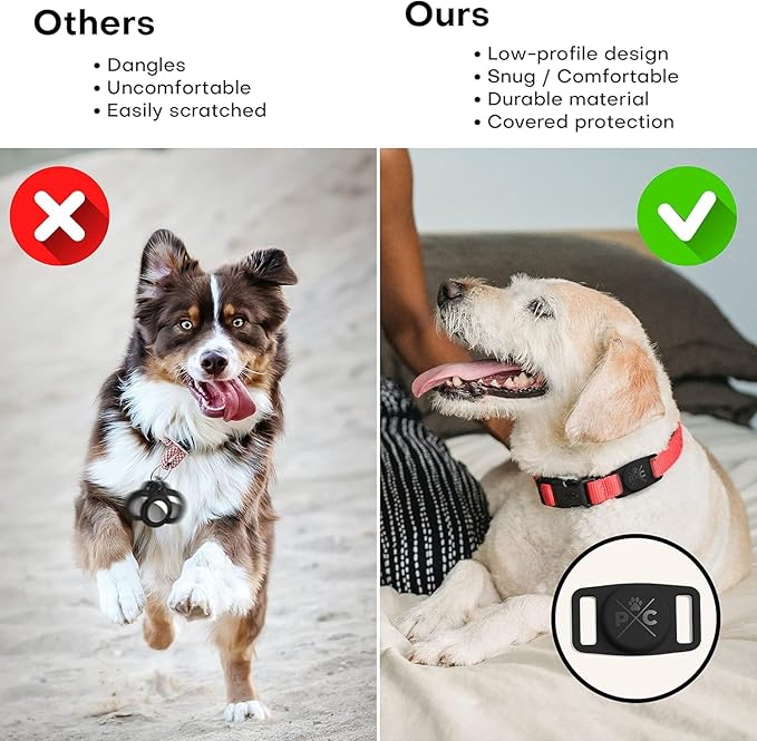 Pup Culture AirTag Holder - Lightweight, Protective Case for Dog & Cat Collars - Track Pets with Apple AirTag
