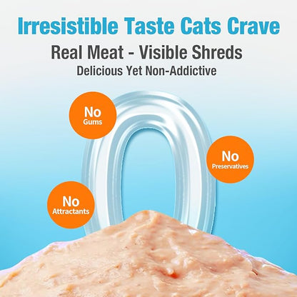YOSSOA 100Tubes Cat Treat Snack Wet Lickable Squeeze Stick Lickable Treats Dogs & Cats Omg3 Squeezable Creamy Purée Cat Snack Chicken Lickable with Multivitamin Lickable pet Treats Healthy Grain-Free