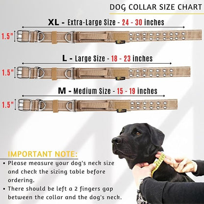 ADITYNA Heavy Duty Dog Collar for Extra-Large Dogs - Reflective Big XL Collar with Handle for Training, and Walking - Wide, Thick, Tactical, Soft Neoprene Padded
