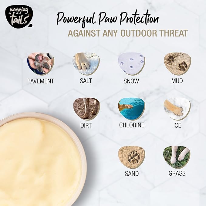 Wagging Tails 6-in-1 Paw Butter 1.76 fl oz for Dogs & Cats | Made with Natural Ingredients Turmeric Extracts, Shea Butter, Bees Wax, | Heals Cracked Paws, Elbows & Dry Itchy Snout