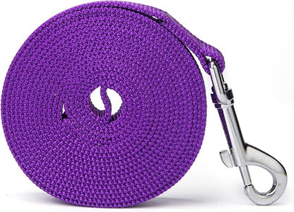Siumouhoi Strong Durable Nylon 10ft Long Dog Training Leash, Traction Rope, 1 Inch Wide, for Small and Medium Dog (Purple, 10 Feet)