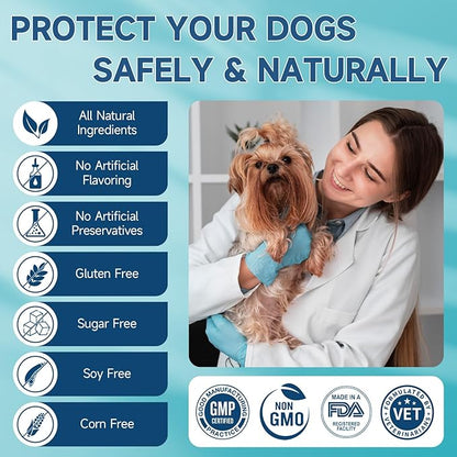 Woyamay Flea and Tick Prevention for Dogs Chewables, 200 Soft Treats, Natural Dog Flea and Tick Treatment, Oral Flea Chews for Dogs Supplement, Flea and Tick Chews for Dogs Puppies, All Breeds & Sizes