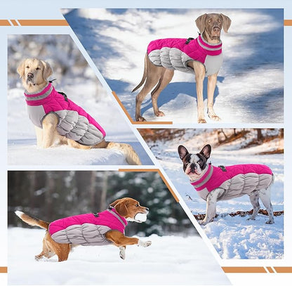 Small Dog Coat,Dog Jackets for Small Dogs,Warm Winter Jacket, Puppy Coat with Harness Built in,Waterproof Dogs Jacket,Puppy Cold Weather Coats,Winter Clothes Snowsuit Shih Tzu Bichon,Rose Red