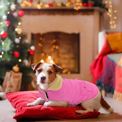Large Dog Coat - Warm & Windproof Winter Jacket for Extra-Large Dogs - Pink, Golden Retriever to Husky Sizes