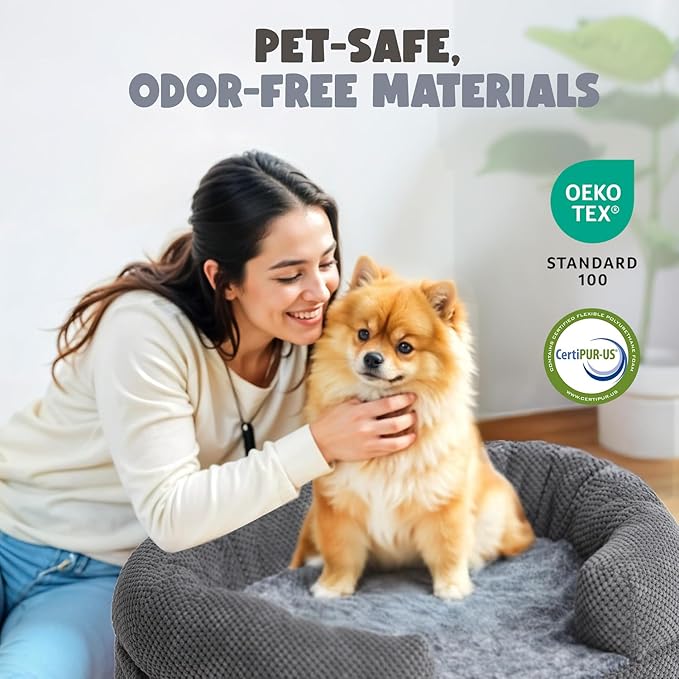 Miorun Bolster Dog Bed, Large Orthopedic Dog Bed with Memory Foam, Spacious Pet Couch Bed with Supportive Structure, Removable Washable Cover, Durable and Stylish Dog Bed for Large Dogs
