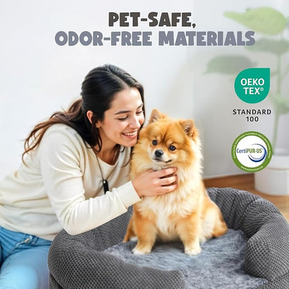 Miorun Oval Dog Bed, Orthopedic Dog Bed for Medium Dogs, Memory Foam Pet Couch with Supportive Structure, Removable Washable Cover, Durable and Stylish Dog Bed for Crate Home and Travel Use