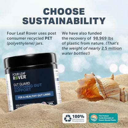 Four Leaf Rover Gut Guard - Dog Probiotics, Prebiotics, and Organic Herbs for Gut Health and Immune Support - Veterinarian Formulated - 30 Day Large Dog Supply