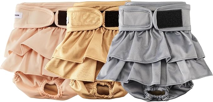 Reusable Dog Diapers Female Washable, Premium Doggie Diaper for Dogs, Pack of 3, Highly Absorbent Extra Extra Large Dog Diaper for Heat, Incontinence and Puppy Training(XXL)