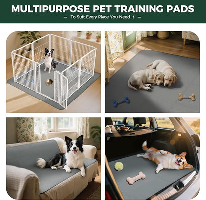 FXW Washable Pee Pads for Dogs, Puppy Pads with Super Absorbent, Specifically Designed for FXW Rollick/Homeplus 32inch 6 Panels Dog Playpen, 43" x 71" Rectangle, Gray, 1 Pack