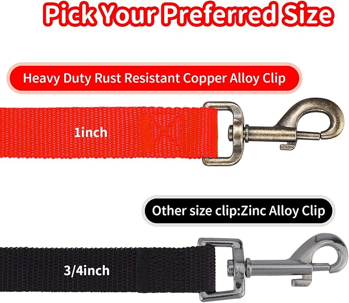 HIKISS Long Dog Leash Obedience Recall Training Agility Lead with Thickening Material for Large Dog - 15ft 20ft 30ft 50ft 100ft Training Leash(Red 30ft)